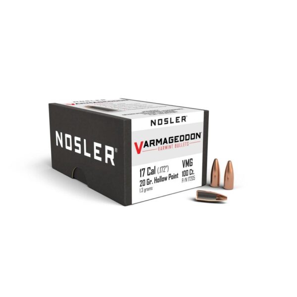 Nosler VarMageddon Bullets .17 cal .172" 20 gr FBHP 100/ct - Precision Shot Firearms