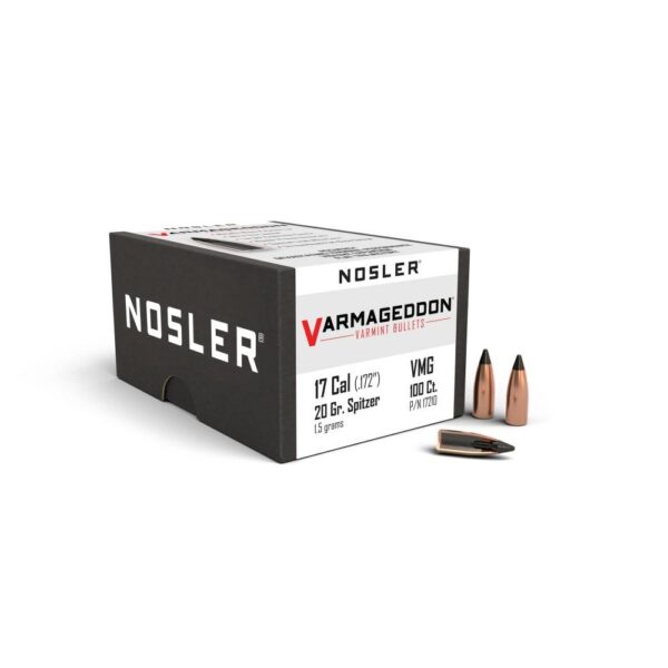 Nosler VarMageddon Bullets .17 cal .172" 20 gr FB-TIPPED 100/ct - Precision Shot Firearms