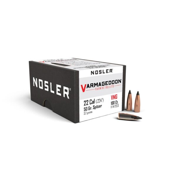 Nosler VarMageddon Rifle Bullets .22 Cal .224" 50 gr FB-TIPPED 100/ct - Precision Shot Firearms