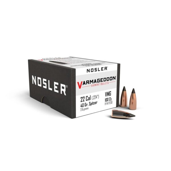 Nosler VarMageddon Bullets .22 cal .224" 40 gr FB-TIPPED 100/ct - Precision Shot Firearms