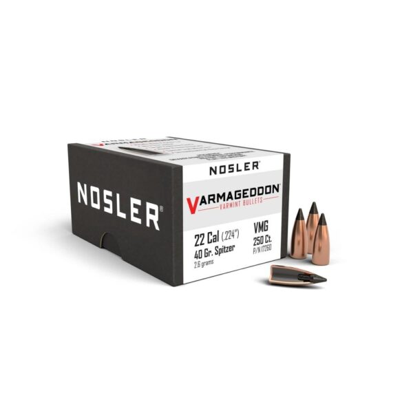 Nosler VarMageddon Bullets .22 cal .224" 40 gr FB-TIPPED 250/ct - Precision Shot Firearms