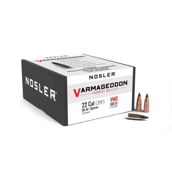 Nosler VarMageddon Bullets .22 cal .224" 55 gr FB-TIPPED 500/ct - Precision Shot Firearms