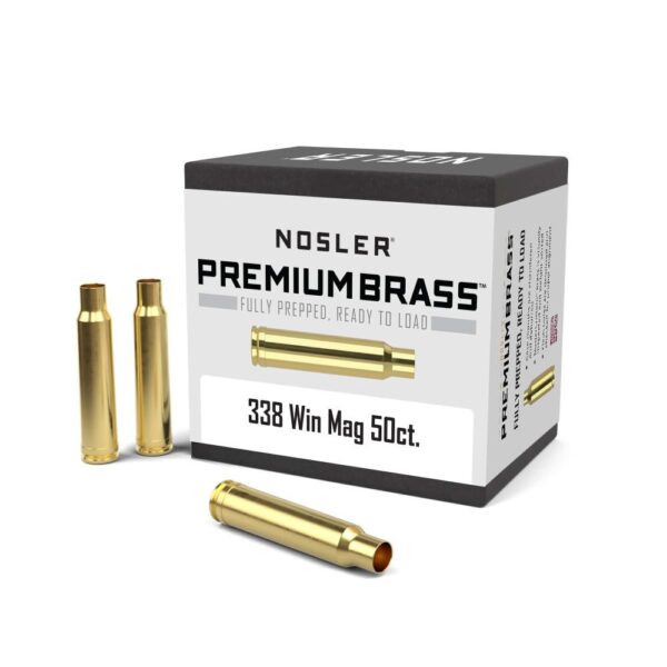 Nosler Unprimed Brass Rifle Cartridge Cases 50/ct .338 Win Mag - Precision Shot Firearms