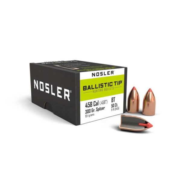 Nosler Ballistic Tip Hunting Bullets .458 SOCOM 300 gr SP (Orange Tip) 50/ct - Precision Shot Firearms