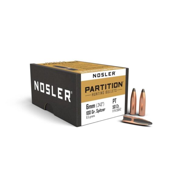 Nosler Partition Bullets 6mm .243" 100 gr SPT 50/ct - Precision Shot Firearms