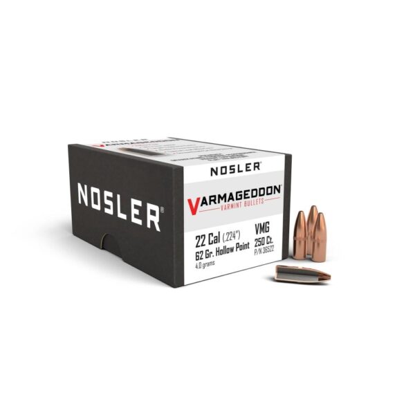Nosler VarMageddon Rifle Bullets .22 cal .224" 62 gr FBHP 250/ct - Precision Shot Firearms