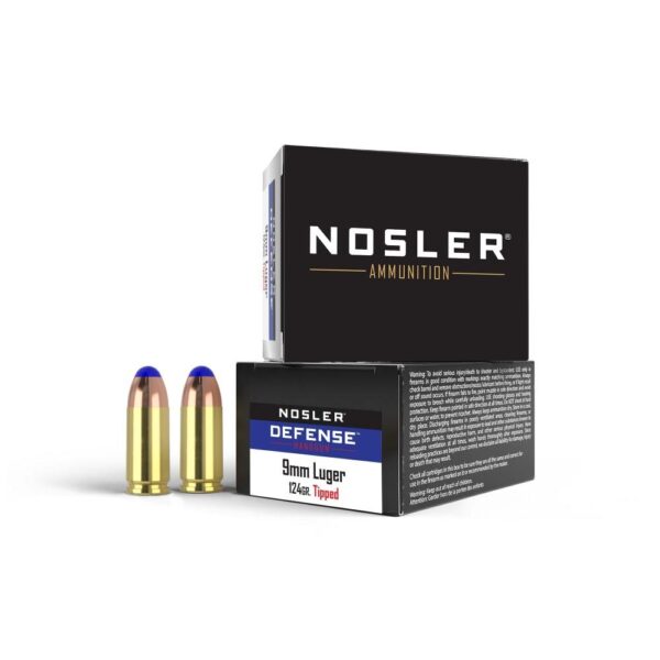 Nosler Defense Handgun Ammunition 9mm Luger 124 gr Bond-Tipped 1250 fps 20/box - Precision Shot Firearms