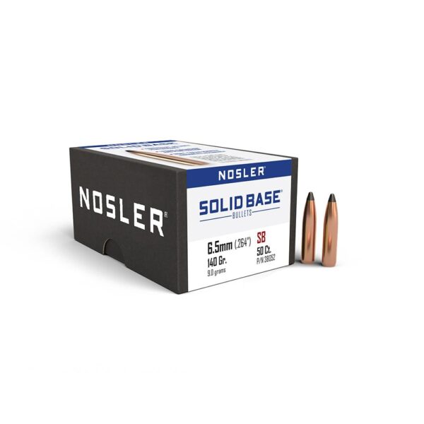 Nosler Solid Base Rifle Bullets 6.5mm .264" 140 gr 50/ct - Precision Shot Firearms