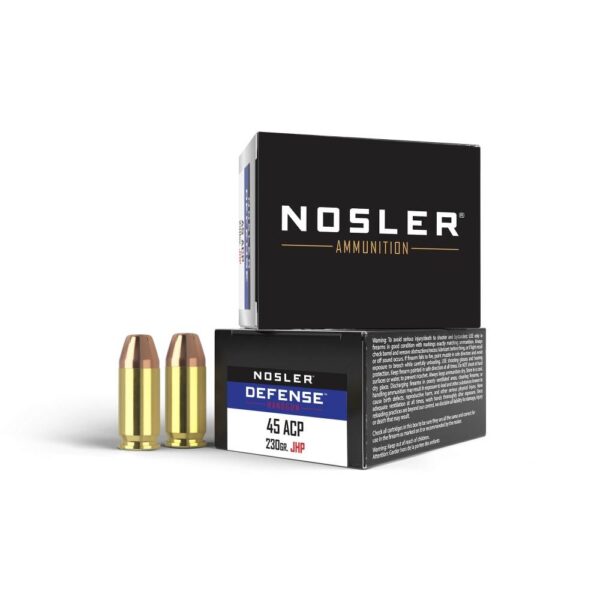 Nosler Defense Handgun Ammunition .45 ACP (+P) 230 gr Bond-JHP 950 fps 20/box - Precision Shot Firearms