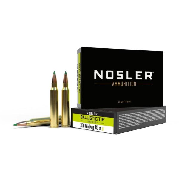 Nosler Ballistic Tip Rifle Ammunition .300 Win Mag 180gr BT 2950 fps 20/ct - Precision Shot Firearms