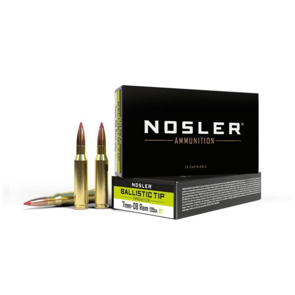 Nosler Ballistic Tip Rifle Ammunition 7mm-08 120gr Ballistic Tip Hunting Ammo (20 ct.) - Precision Shot Firearms