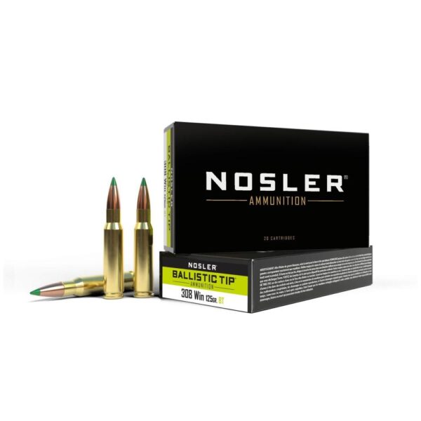Nosler Ballistic Tip Rifle Ammunition 308 Win 125gr Ballistic Tip Hunting Ammo (20 ct.) - Precision Shot Firearms