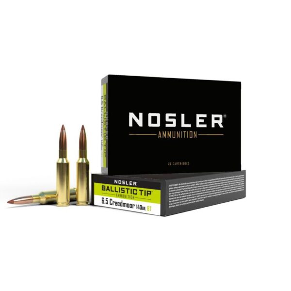 Nosler Ballistic Tip hunting Ammunition 6.5mm Creedmoor 140g PT 2650 fps 20/ct - Precision Shot Firearms