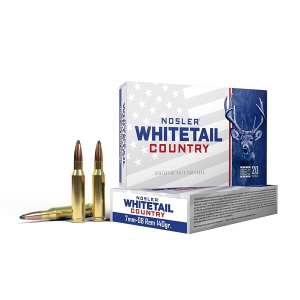 Nosler Whitetail Country Rifle Ammunition 7mm-08 Rem 140gr SP 2825 fps 20/ct - Precision Shot Firearms