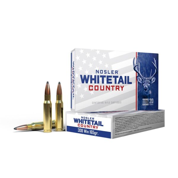Nosler Whitetail Country Rifle Ammunition .308 Win 165gr SP 2800 fps 20/ct - Precision Shot Firearms