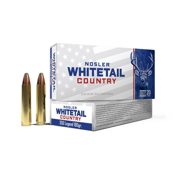 Nosler Whitetail Country Rifle Ammunition 350 Legend 180gr LFN 2100 fps 20/ct - Precision Shot Firearms