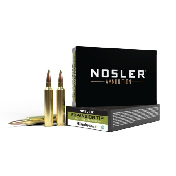 Nosler E-Tip Rifle Ammunition 26 Nosler 120gr E-Tip 3450 fps 20/ct - Precision Shot Firearms