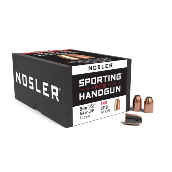 Nosler Sporting Handgun Pistol Bullets 9mm .355" 124 gr JHP 250/ct - Precision Shot Firearms