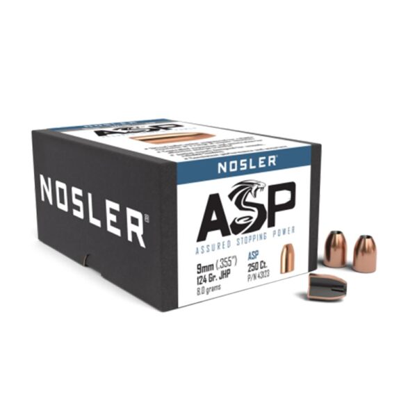 Nosler Sporting Handgun Pistol Bullets 9mm .355" 124 gr JHP 250/ct - Precision Shot Firearms