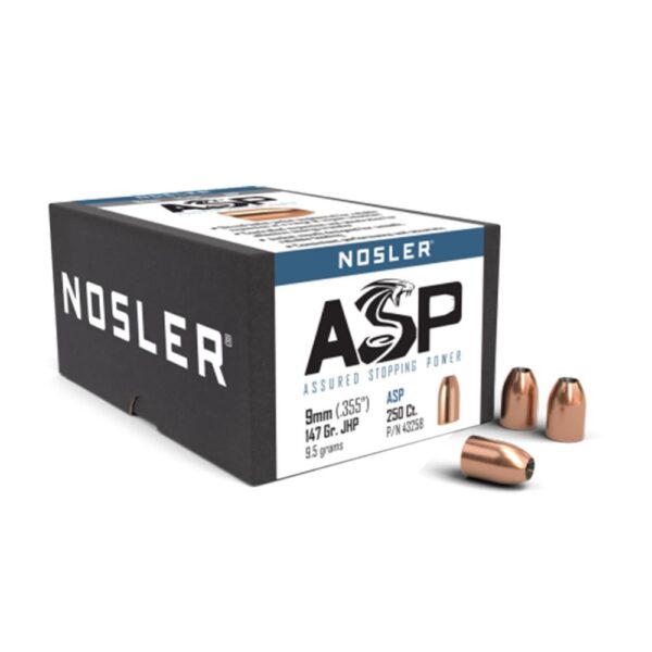 Nosler Sporting Handgun Pistol Bullets 9mm .355" 147gr JHP 250/ct - Precision Shot Firearms