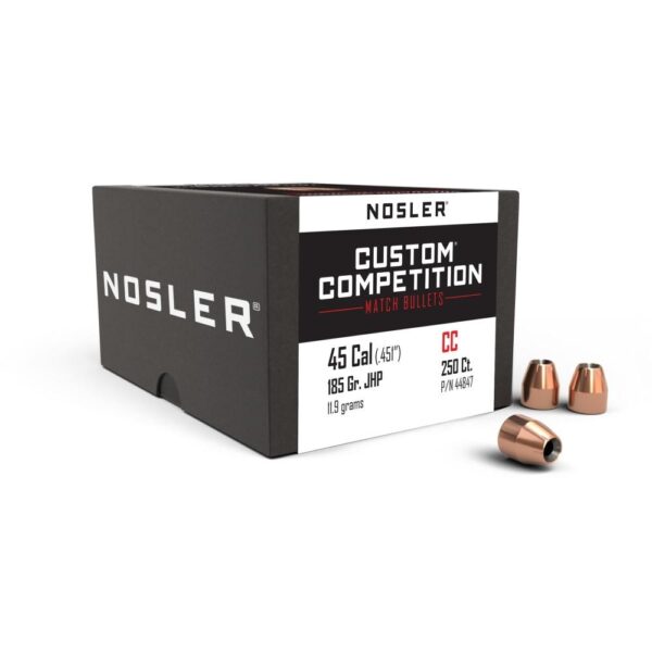 Nosler Custom Competition Bullets .45 cal .451" 185 gr JHP 250/ct - Precision Shot Firearms