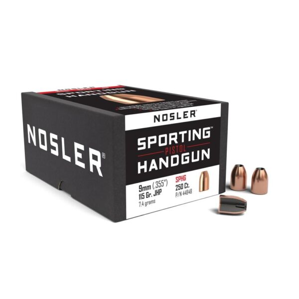 Nosler Sporting Handgun Pistol Bullets .355 cal .355" 115 gr JHP 250/ct - Precision Shot Firearms