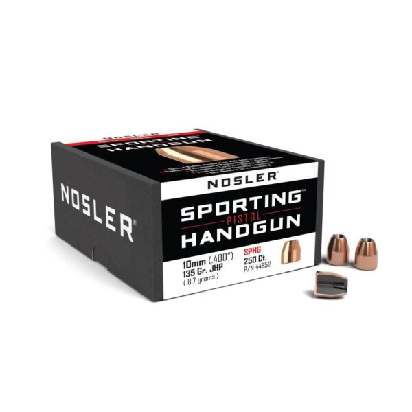 Nosler Sporting Handgun Pistol Bullets .40/10mm .400" 135 gr JHP 250/ct - Precision Shot Firearms