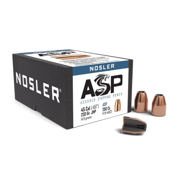 Nosler Sporting Handgun Pistol Bullets .45 cal .451" 230 gr JHP 250/ct - Precision Shot Firearms