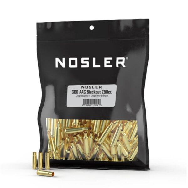 Nosler Unprimed Unprepped Brass Rifle Cartridge Cases .300 AAC Blackout 250/ct (BULK) - Precision Shot Firearms