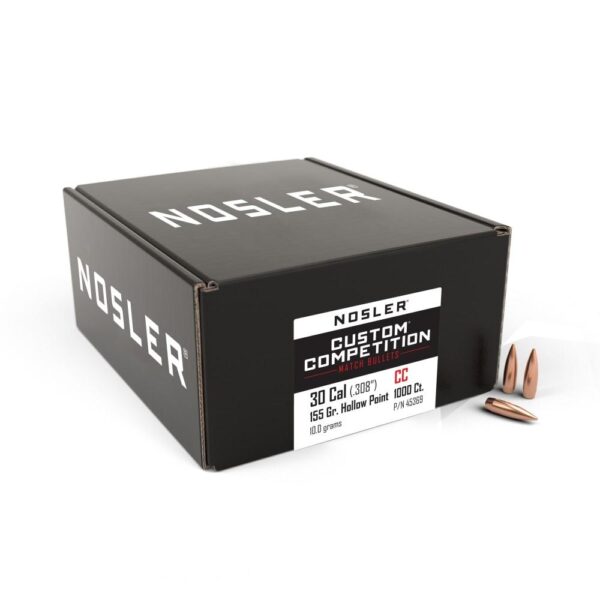 Nosler Custom Competition Bullets .30 cal .308" 155 gr HPBT 1000/ct - Precision Shot Firearms