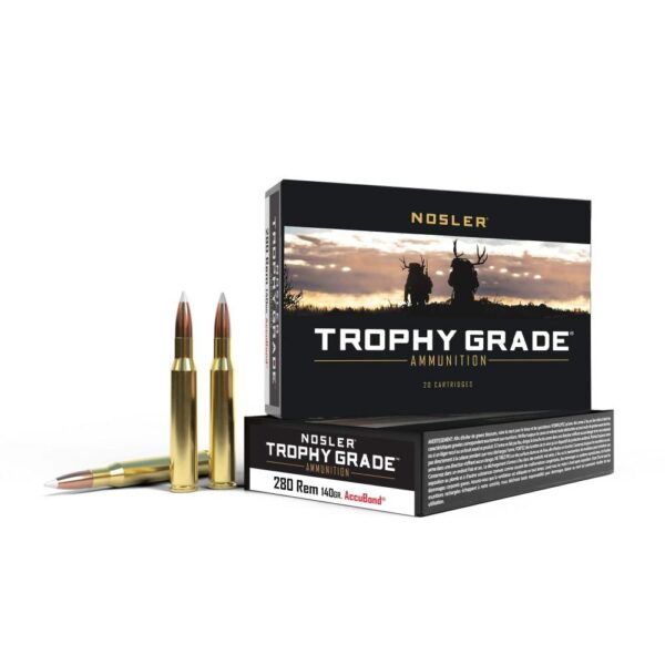 Nosler Trophy Grade Rifle Ammunition .280 Rem 140 gr AB 3000 fps - 20/box - Precision Shot Firearms