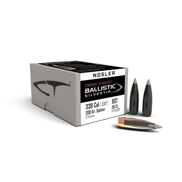 Nosler Ballistic SilverTip Hunting Bullets .338 cal .338" 200 gr SBT-BSTIP 50/ct - Precision Shot Firearms