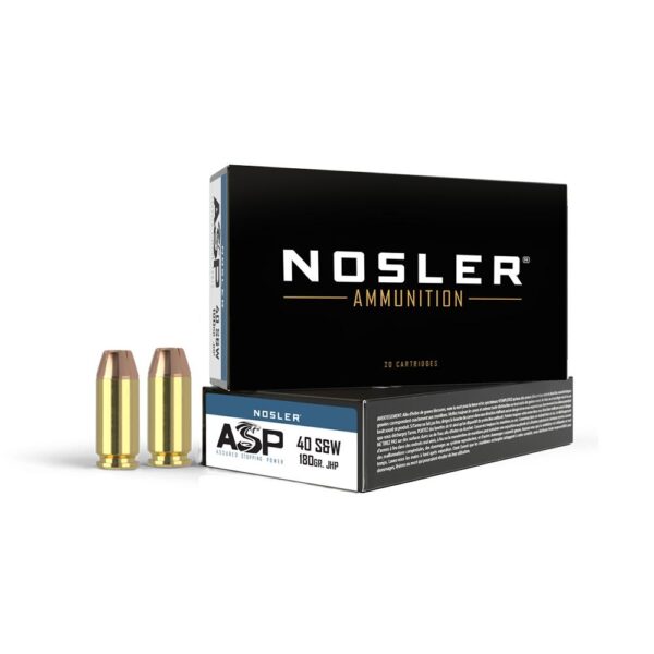 Nosler Match Grade Handgun Ammunition .40 S&W 180 gr JHP 1005 fps 50/ct - Precision Shot Firearms