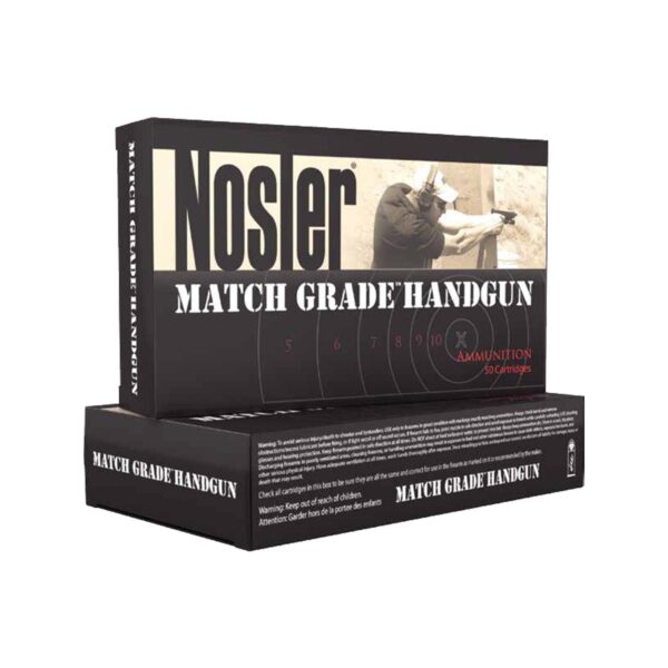 Nosler Match Grade Handgun Ammo .45 ACP 185 gr JHP 915 fps 50/box - Precision Shot Firearms