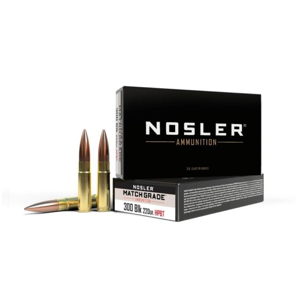 Nosler Match Grade Rifle Ammunition 300 AAC Blackout 220gr 20/Box - Precision Shot Firearms