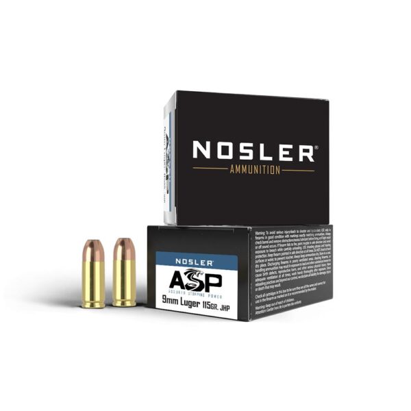 Nosler Match Grade Handgun Ammo 9mm Luger 115 gr JHP 1170 fps 20/ct - Precision Shot Firearms