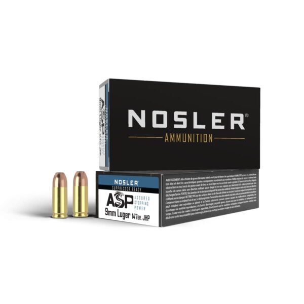 Nosler ASP Handgun Ammunition 9mm Luger 147gr JHP 950 fps 50/ct - Precision Shot Firearms