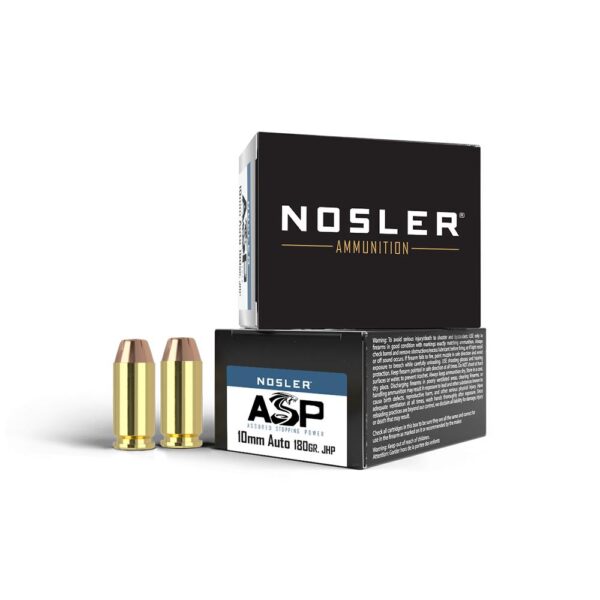 Nosler Match Grade Handgun Ammunition 10mm Auto 180gr JHP 1150 fps 20/ct - Precision Shot Firearms