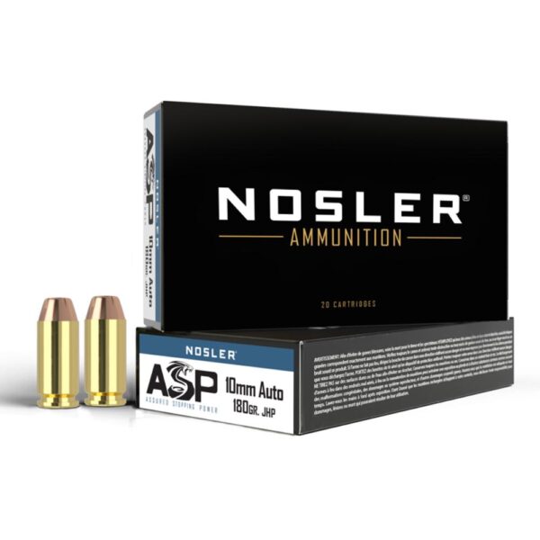 Nosler Match Grade Handgun Ammunition 10mm Auto 180gr JHP 1150 fps 50/ct - Precision Shot Firearms