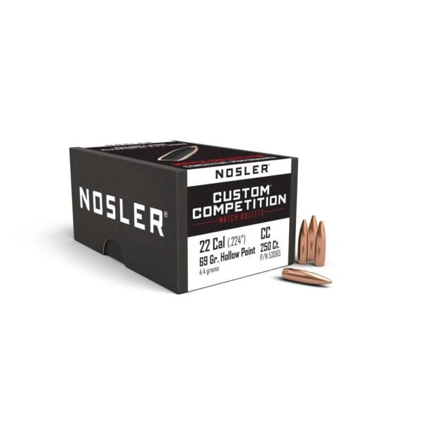Nosler Custom Competition Bullets .22 cal .224" 69 gr HPBT 250/ct - Precision Shot Firearms
