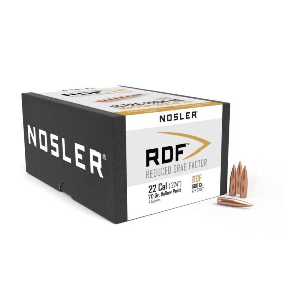 Nosler RDF Match Bullets .22 cal .224" 70 gr HPBT 500/ct - Precision Shot Firearms