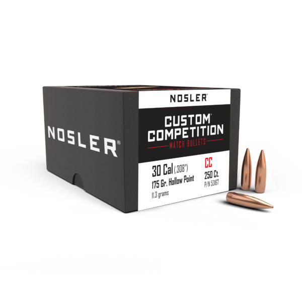 Nosler Custom Competition Bullets .30 cal .308" 175 gr HPBT 250/ct - Precision Shot Firearms