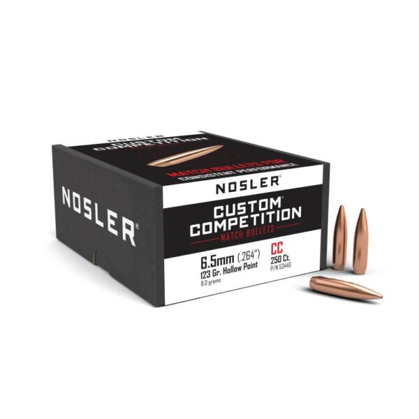 Nosler Custom Competition Bullets 6.5mm .264" 123 gr HPBT 250/ct - Precision Shot Firearms