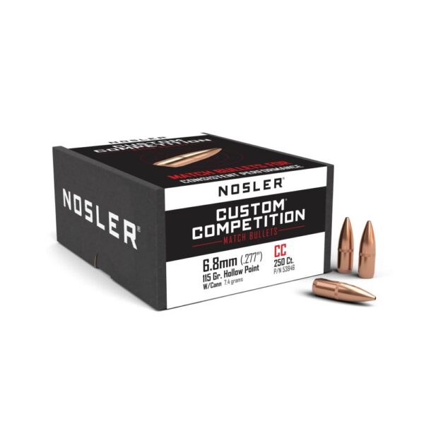 Nosler Custom Competition Bullets 6.8mm .277" 115 gr HPBT CANN 250/ct - Precision Shot Firearms