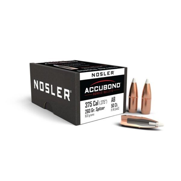 Nosler AccuBond Bullets .375 cal .375" 260 gr SBT-ACB w CANN 50/ct - Precision Shot Firearms