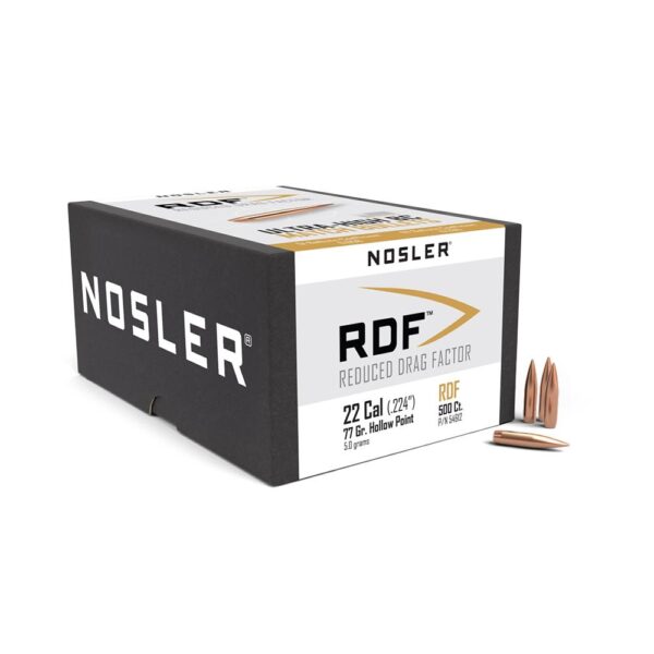 Nosler RDF Match Rifle Bullets .22 cal .224" 77 gr HPBT 500/ct - Precision Shot Firearms