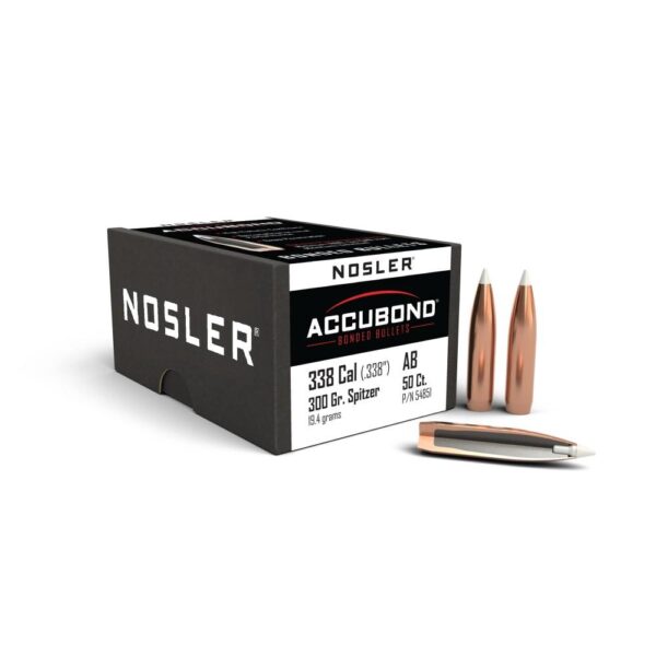 Nosler AccuBond Bullets .338 cal .338" 300 gr SBT-ACB 50/ct - Precision Shot Firearms