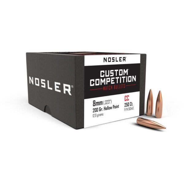 Nosler Custom Competition Bullets 8mm .323" 200 gr HPBT 250/ct - Precision Shot Firearms