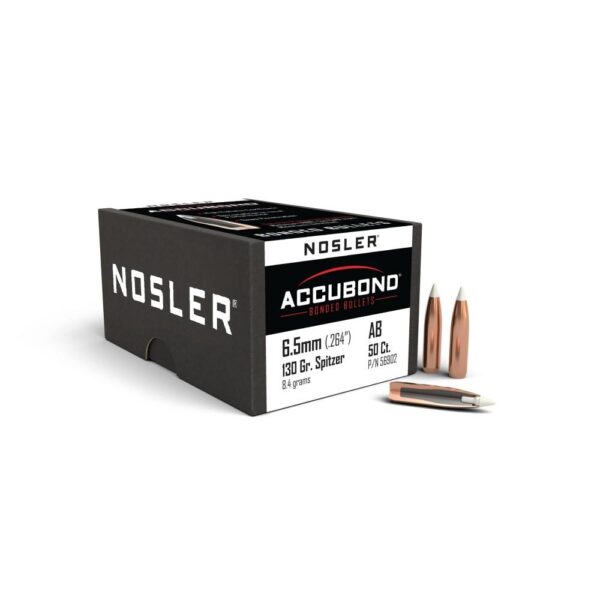 Nosler AccuBond Bullets 6.5mm .264" 130 gr SBT-ACB 50/ct - Precision Shot Firearms