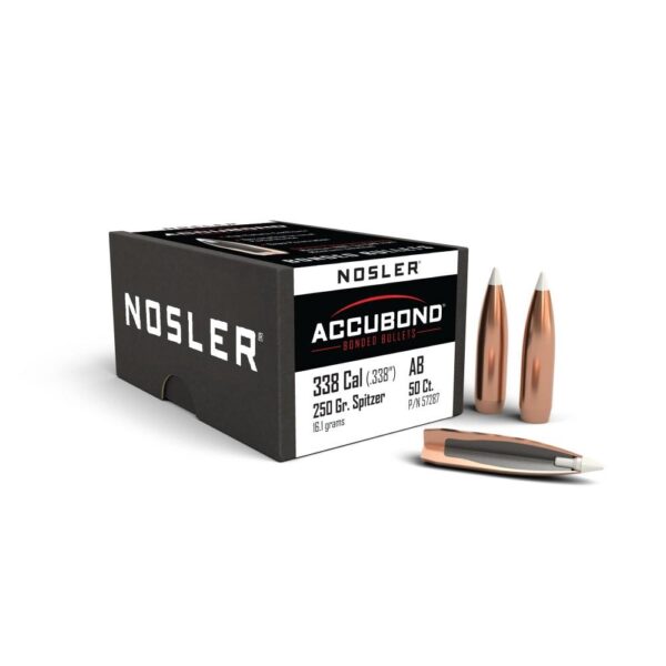 Nosler AccuBond Bullets .338 cal .338" 250 gr SBT-ACB 50/ct - Precision Shot Firearms